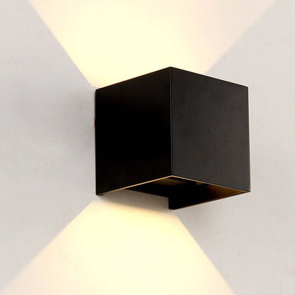 Vivolux | Moderne Minimalistische Wasserdichte Würfel Oben Unten Aluminium Glas Induktions-LED-Wandleuchte Lampen Für Schlafzimmer