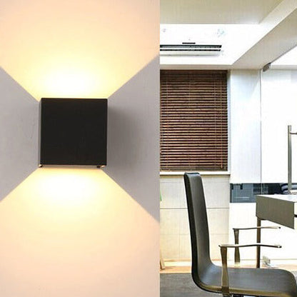 Vivolux | Moderne Minimalistische Wasserdichte Würfel Oben Unten Aluminium Glas Induktions-LED-Wandleuchte Lampen Für Schlafzimmer
