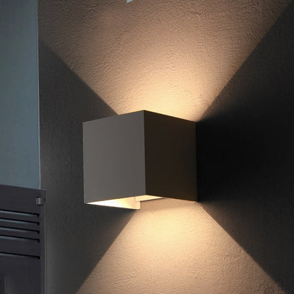 Vivolux | Moderne Minimalistische Wasserdichte Würfel Oben Unten Aluminium Glas Induktions-LED-Wandleuchte Lampen Für Schlafzimmer
