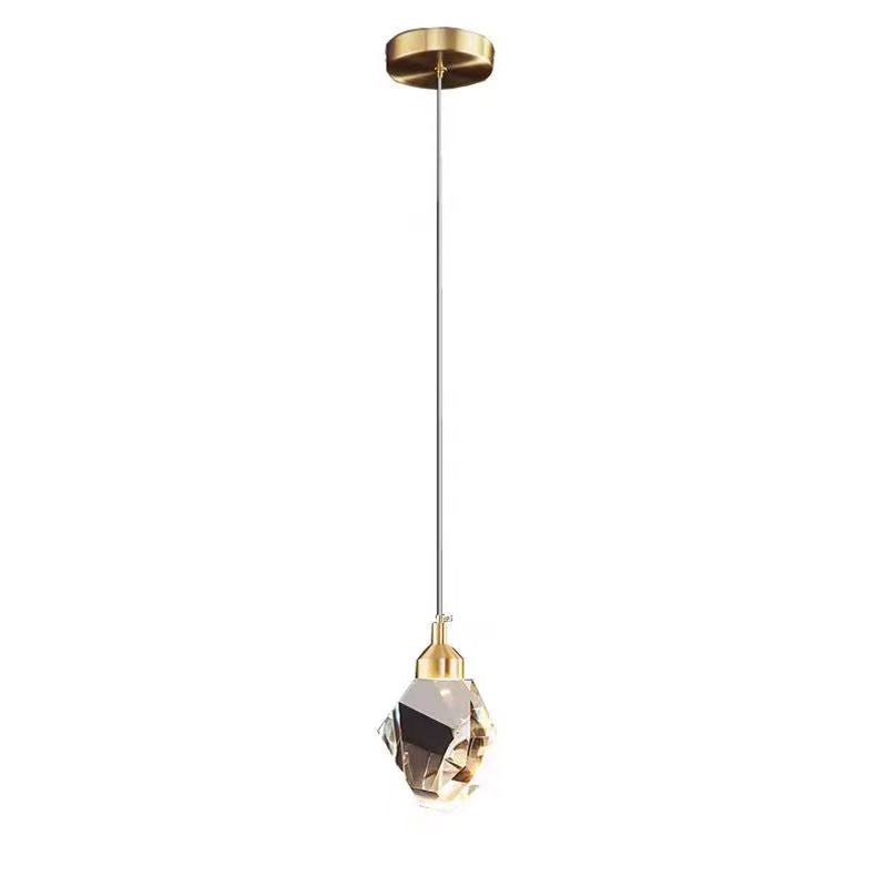Vivolux | Luxus Diamant Würfel Kristall Eisen LED Pendelleuchte Für Schlafzimmer