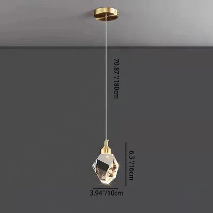 Vivolux | Luxus Diamant Würfel Kristall Eisen LED Pendelleuchte Für Schlafzimmer