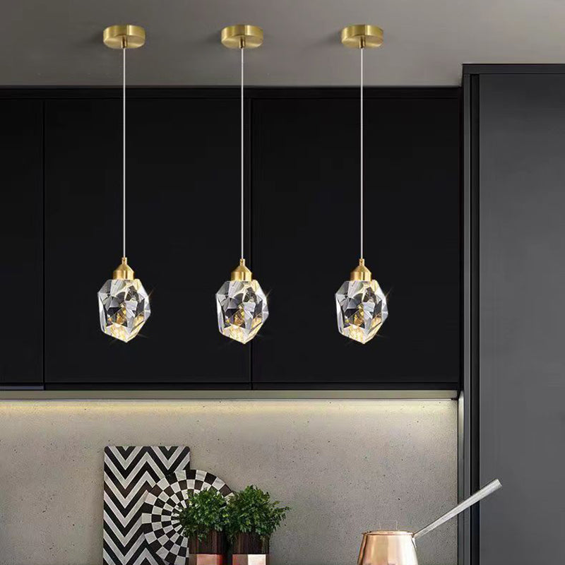 Vivolux | Luxus Diamant Würfel Kristall Eisen LED Pendelleuchte Für Schlafzimmer