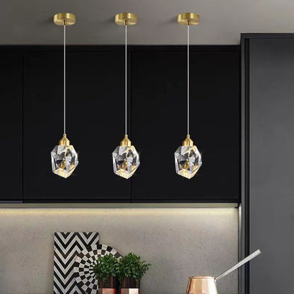 Vivolux | Luxus Diamant Würfel Kristall Eisen LED Pendelleuchte Für Schlafzimmer