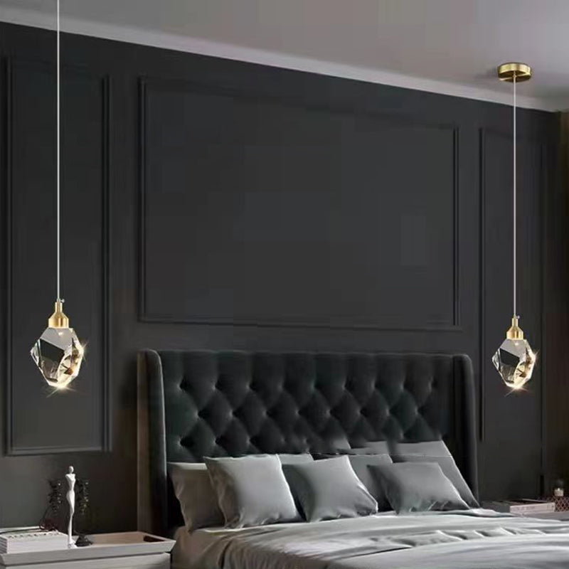 Vivolux | Luxus Diamant Würfel Kristall Eisen LED Pendelleuchte Für Schlafzimmer