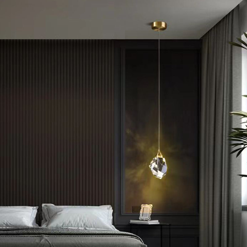 Vivolux | Luxus Diamant Würfel Kristall Eisen LED Pendelleuchte Für Schlafzimmer
