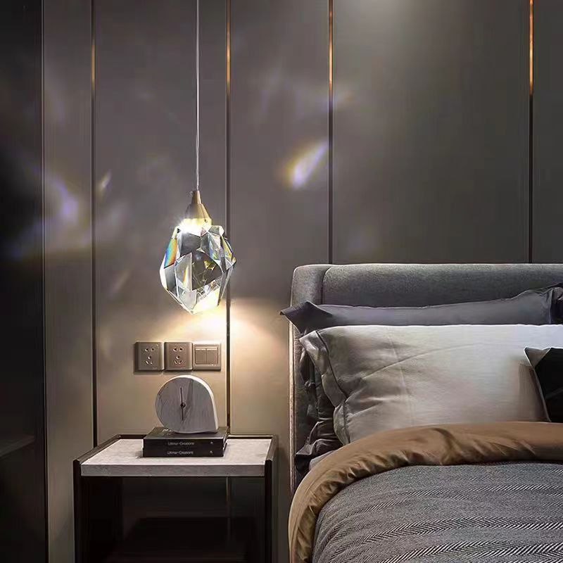 Vivolux | Luxus Diamant Würfel Kristall Eisen LED Pendelleuchte Für Schlafzimmer