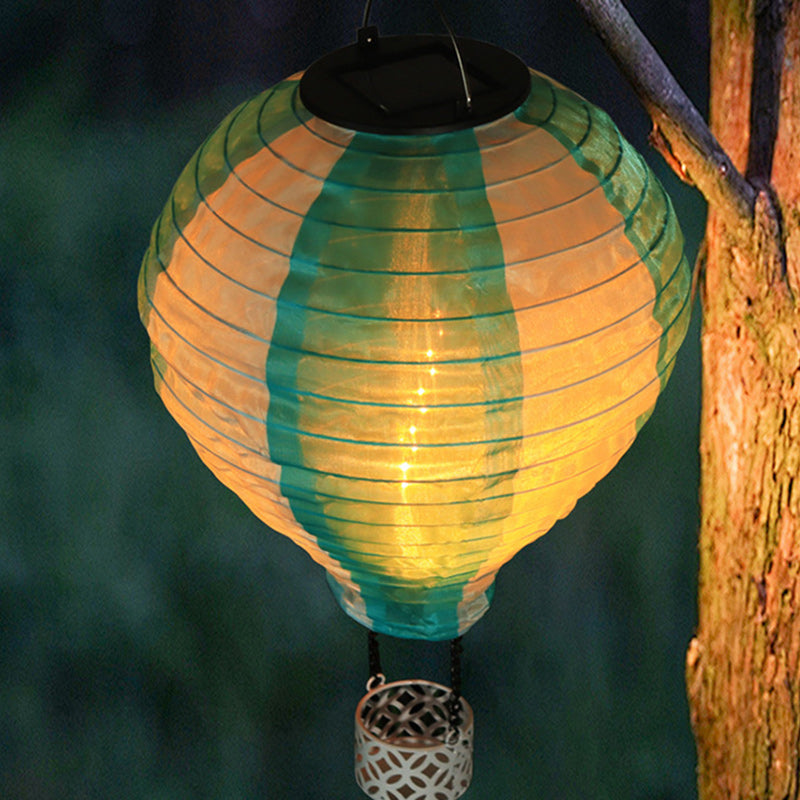 Vivolux | Zeitgenössischer kreativer Solar-Heißluftballon-Stoffschirm LED Außenpendelleuchte für Terrasse draußen