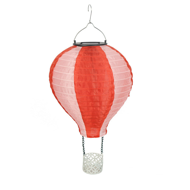 Vivolux | Zeitgenössischer kreativer Solar-Heißluftballon-Stoffschirm LED Außenpendelleuchte für Terrasse draußen