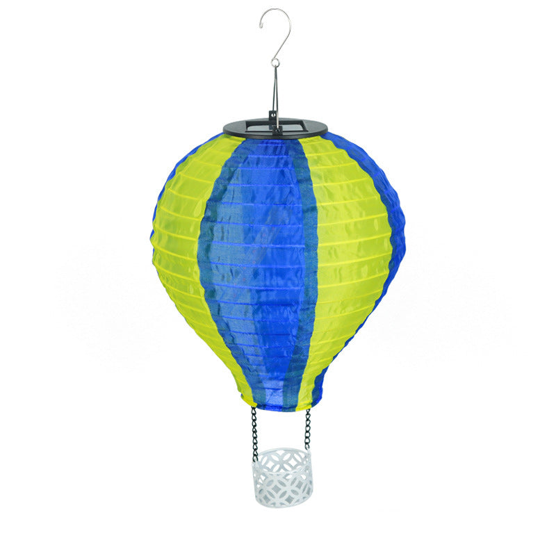 Vivolux | Zeitgenössischer kreativer Solar-Heißluftballon-Stoffschirm LED Außenpendelleuchte für Terrasse draußen