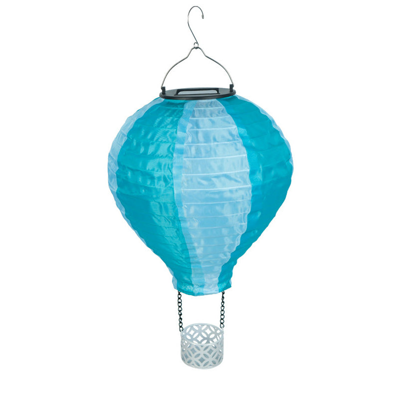 Vivolux | Zeitgenössischer kreativer Solar-Heißluftballon-Stoffschirm LED Außenpendelleuchte für Terrasse draußen