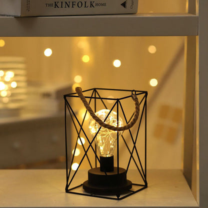 Vivolux | Moderne Minimalistische Vertikale Streifen Quadrat Rund Eisen LED Tischlampe Für Wohnzimmer