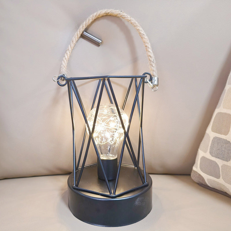 Vivolux | Moderne Minimalistische Vertikale Streifen Quadrat Rund Eisen LED Tischlampe Für Wohnzimmer
