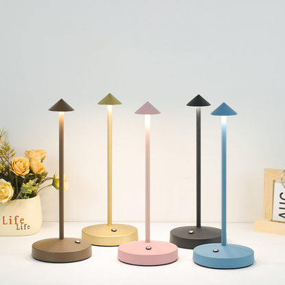Vivolux | Moderne Einfachheit Triangle Cone Runde Acrylzylinder Eisen LED Tischlampe für das Wohnzimmer