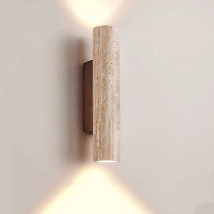 Vivolux | Nordivea Travertin-Wandleuchte | Skandinavisches Design | 2-flammig | Holz & Travertin