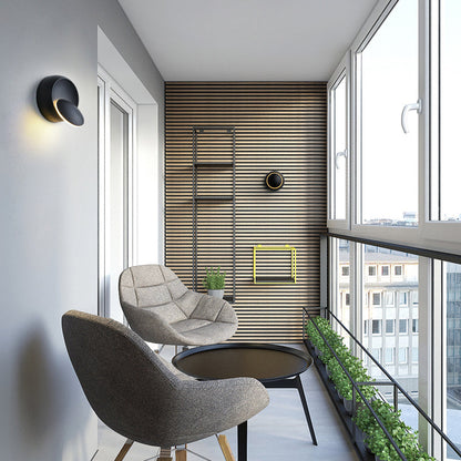 Vivolux | Zeitgenössische nordische Eisenrunde Eclipse drehbare LED Wandleuchte für Nachttisch