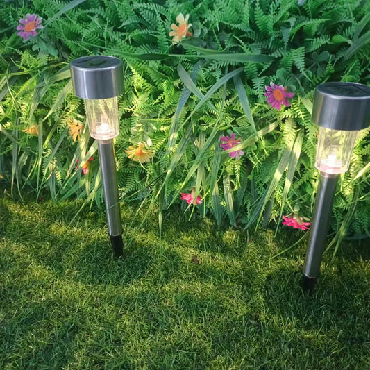 Vivolux | Moderne Einfachheit Solar wasserdichte Edelstahl Zylinder LED Landschaftsbeleuchtung Außenlicht für den Garten