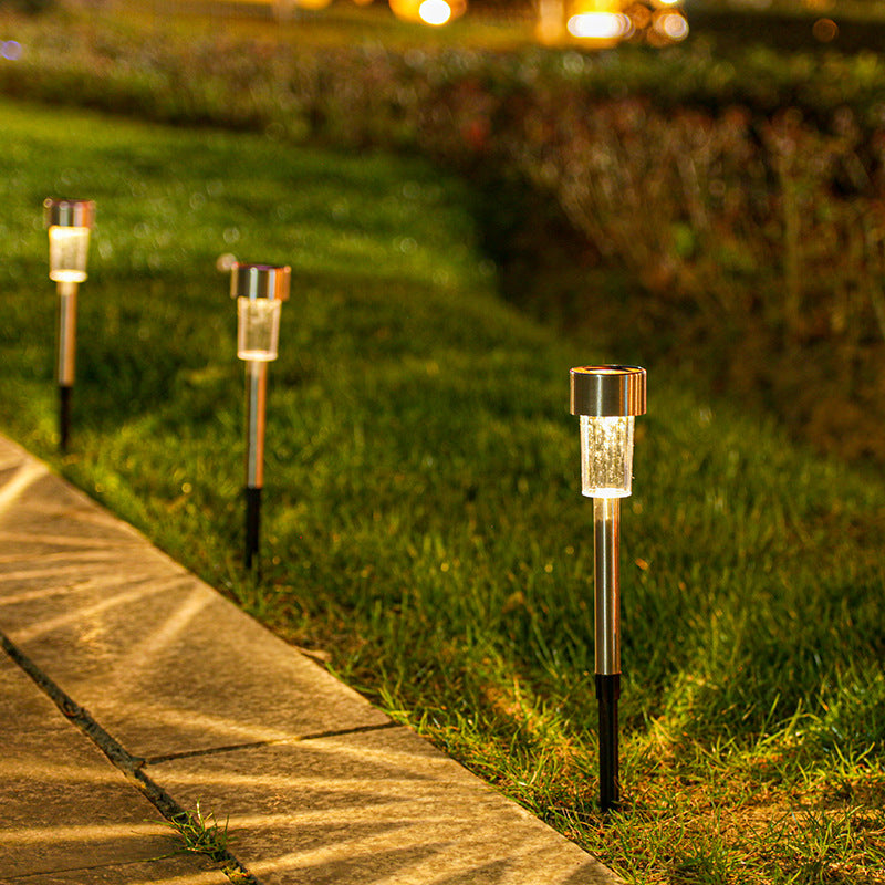 Vivolux | Moderne Einfachheit Solar wasserdichte Edelstahl Zylinder LED Landschaftsbeleuchtung Außenlicht für den Garten