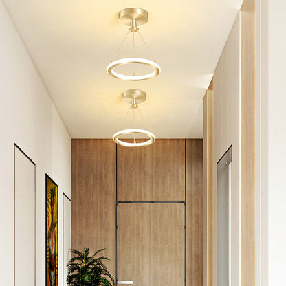Vivolux | Zeitgenössische Nordische Runde Metall Silica LED Semi-Flush Mount Deckenleuchte für Flur
