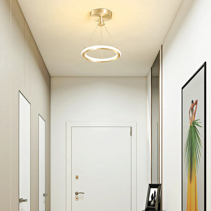 Vivolux | Zeitgenössische Nordische Runde Metall Silica LED Semi-Flush Mount Deckenleuchte für Flur