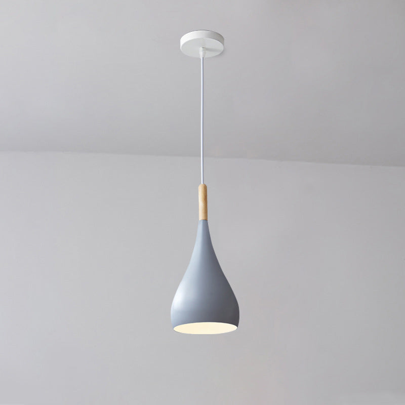 Vivolux | nordische Eisen Holz Aluminium Kürbis Wasser Tropfen 1-Licht Pendelleuchte für Esszimmer