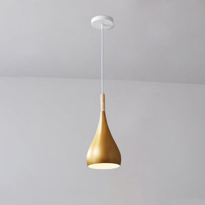 Vivolux | nordische Eisen Holz Aluminium Kürbis Wasser Tropfen 1-Licht Pendelleuchte für Esszimmer