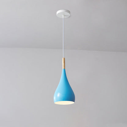 Vivolux | nordische Eisen Holz Aluminium Kürbis Wasser Tropfen 1-Licht Pendelleuchte für Esszimmer
