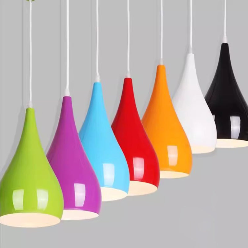 Vivolux | nordische Eisen Holz Aluminium Kürbis Wasser Tropfen 1-Licht Pendelleuchte für Esszimmer