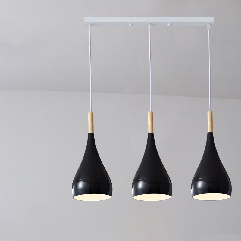 Vivolux | nordische Eisen Holz Aluminium Kürbis Wasser Tropfen 1-Licht Pendelleuchte für Esszimmer