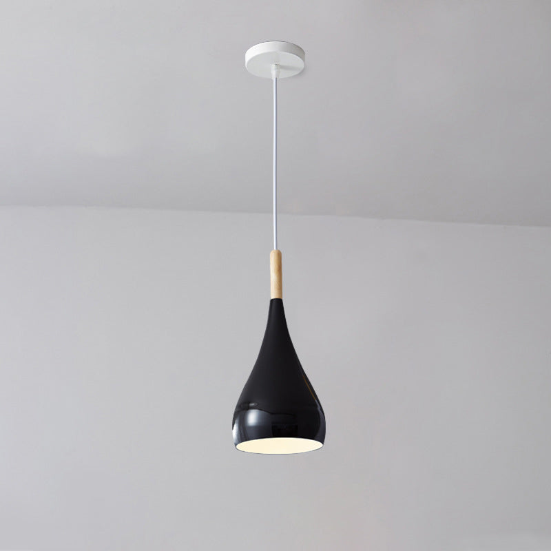 Vivolux | nordische Eisen Holz Aluminium Kürbis Wasser Tropfen 1-Licht Pendelleuchte für Esszimmer
