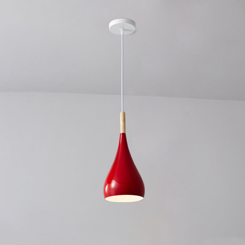 Vivolux | nordische Eisen Holz Aluminium Kürbis Wasser Tropfen 1-Licht Pendelleuchte für Esszimmer