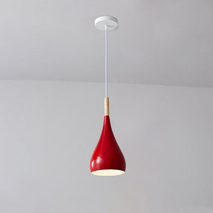 Vivolux | nordische Eisen Holz Aluminium Kürbis Wasser Tropfen 1-Licht Pendelleuchte für Esszimmer