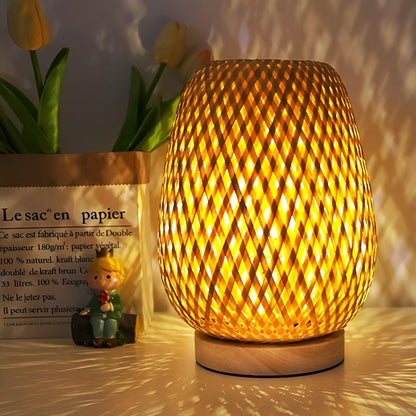 Vivolux | Aura Lampe - Bambus USB-betriebene Tischlampe für das Schlafzimmer