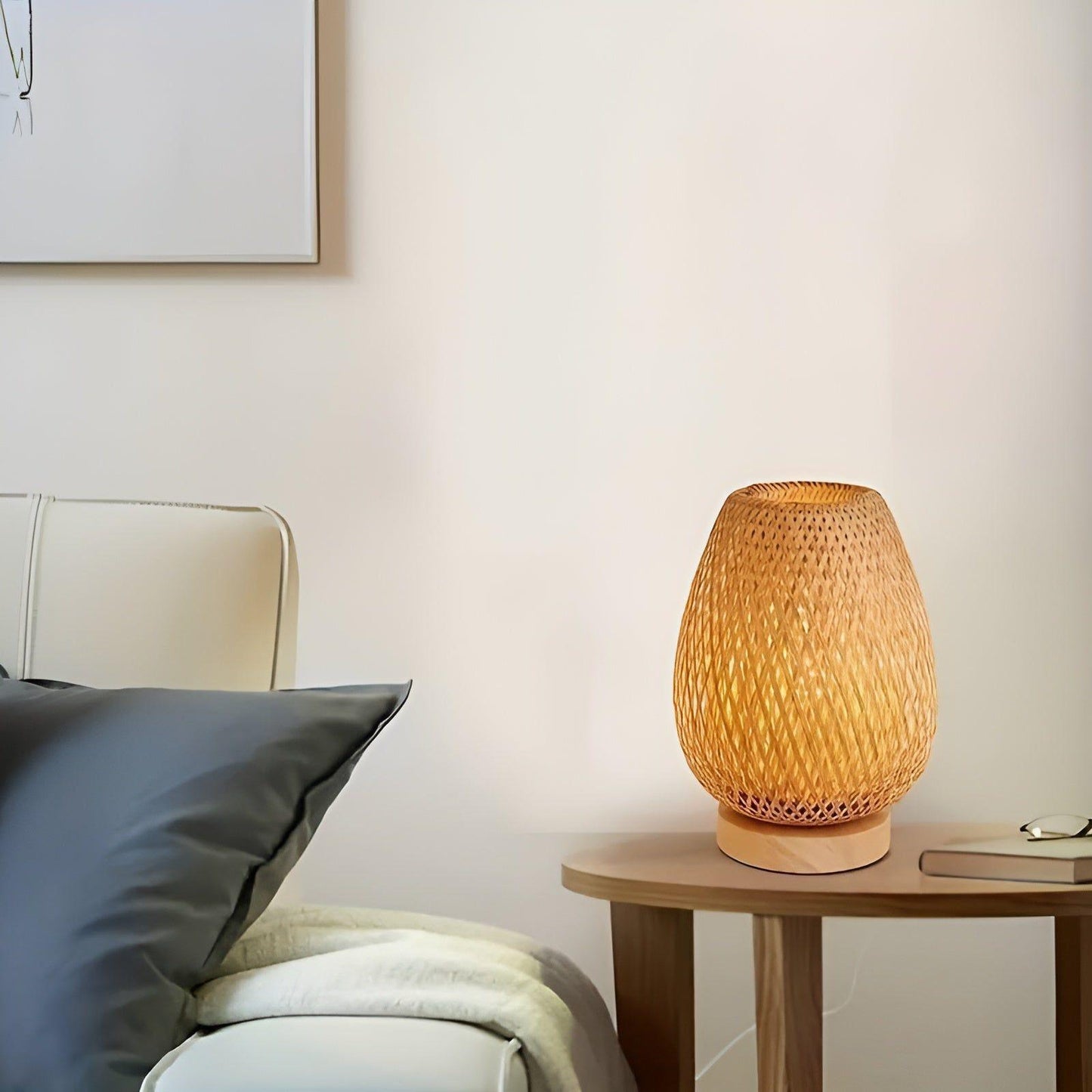 Vivolux | Aura Lampe - Bambus USB-betriebene Tischlampe für das Schlafzimmer