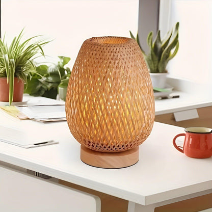 Vivolux | Aura Lampe - Bambus USB-betriebene Tischlampe für das Schlafzimmer