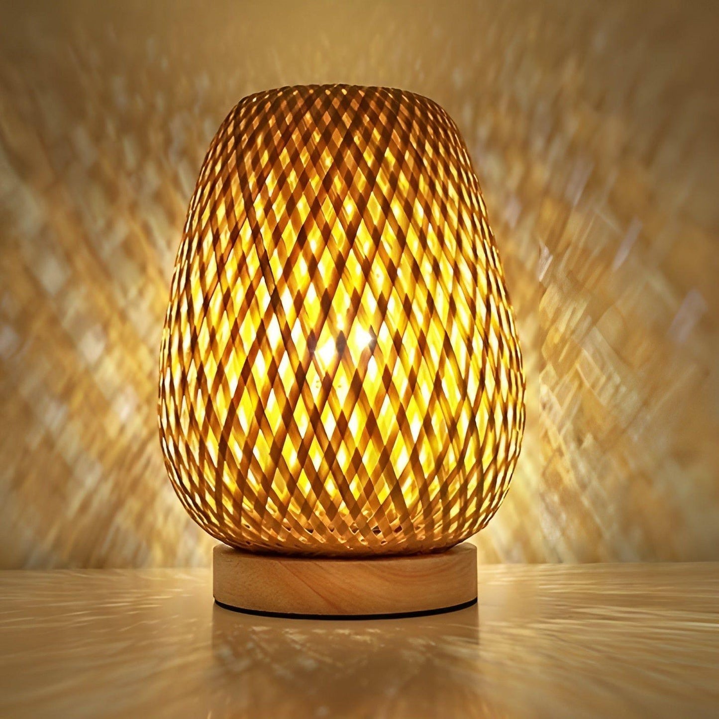 Vivolux | Aura Lampe - Bambus USB-betriebene Tischlampe für das Schlafzimmer