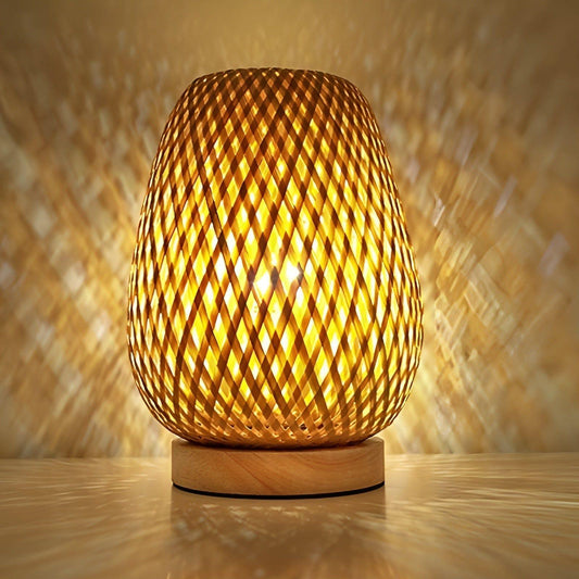 Vivolux | Aura Lampe - Bambus USB-betriebene Tischlampe für das Schlafzimmer