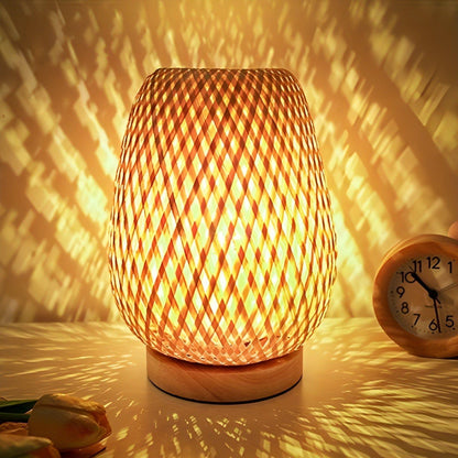 Vivolux | Aura Lampe - Bambus USB-betriebene Tischlampe für das Schlafzimmer