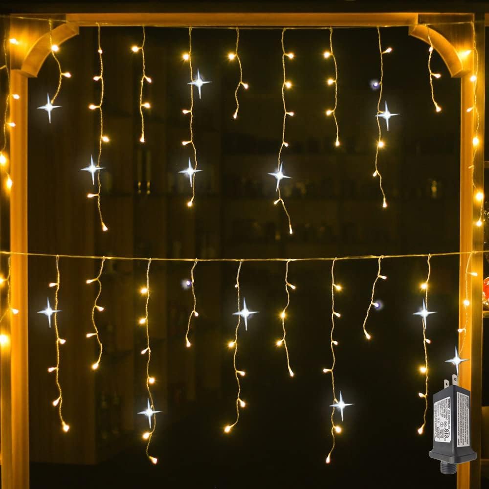 Vivolux | GlowCurtain LED Lichtervorhang | Außenbeleuchtung für Feiern | Warmweiß | Perfekte Deko für Feste