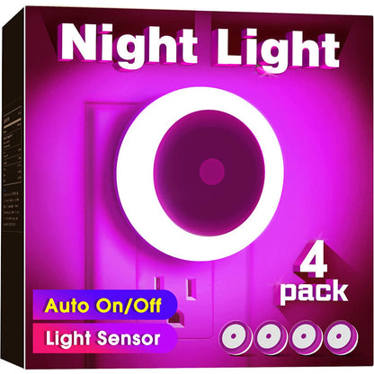 Nachtlichter Stecker in die Wand [4Pack], Nachtlicht mit Lichtsensoren, LED Nachtlicht für das Kinderzimmer, Baby Nachtlicht, Badezimmer Nachtlicht, Treppenlichter, Flurlicht