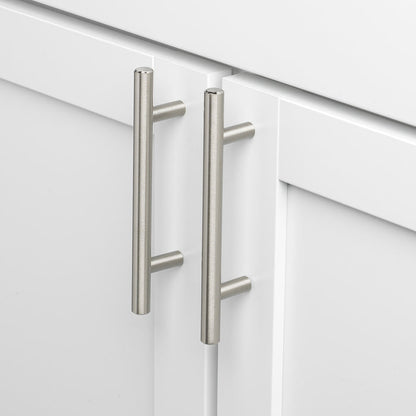 Vivolux | Gebürstetes Nickel Moderne Edelstahl Schubladenbeschläge T-Bar Griffe