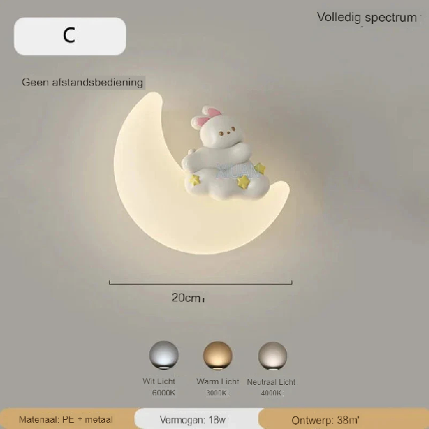Vivolux | Wandleuchte Mond | Sanfte Beleuchtung | Hochwertige Qualität - Noram