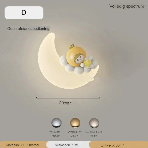 Vivolux | Wandleuchte Mond | Sanfte Beleuchtung | Hochwertige Qualität - Noram