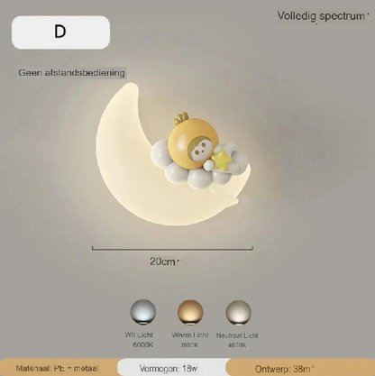 Vivolux | Wandleuchte Mond | Sanfte Beleuchtung | Hochwertige Qualität - Noram