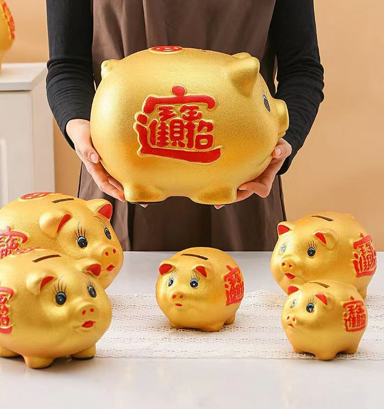 Vivolux | Keramische Glücksschwein Münzschweinetöpfchen große Kapazität Kinder Aufbewahrungsbox süßes Schwein Tier Glas Zuhause Sparschwein Kinder Geschenk