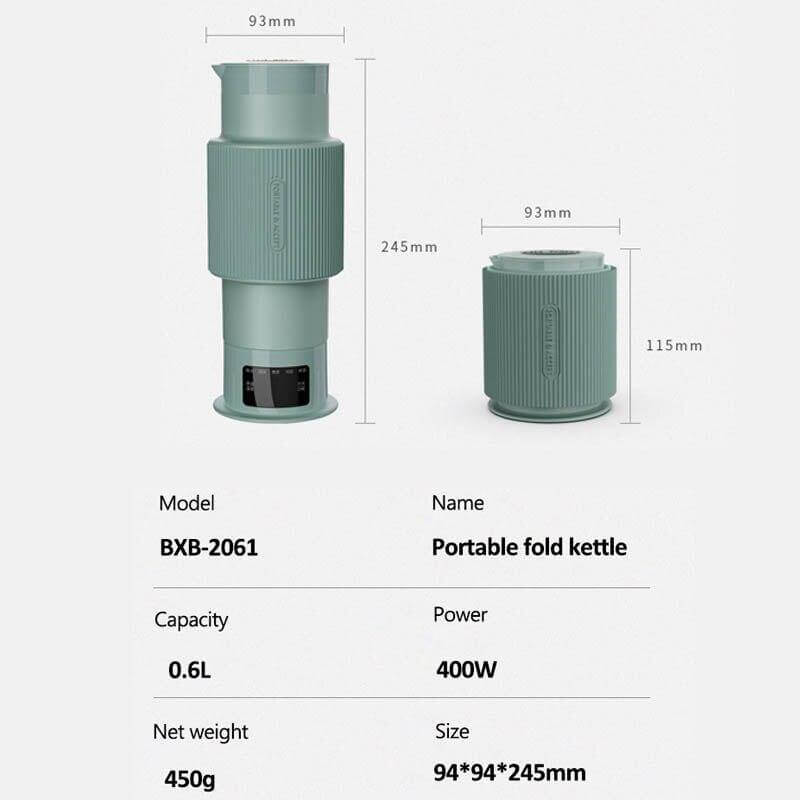 Vivolux | CompactKettle | Eleganter elektrischer faltbarer Wasserkocher | Platzsparend und elegant