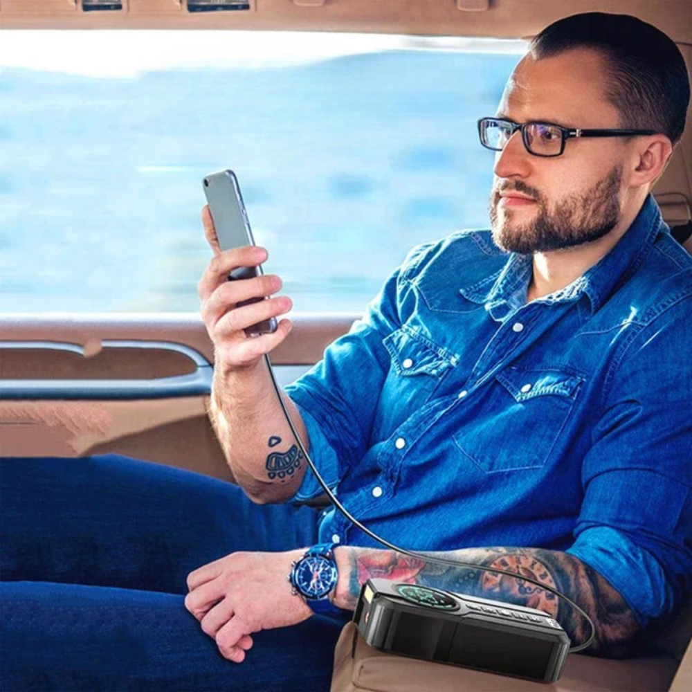 Vivolux | Kompakte Auto-Luftpumpe Starthilfe LED-Licht