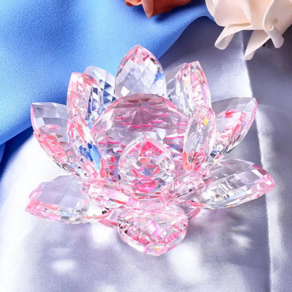 Vivolux | Kristall Lotusblume Figurine Zuhause Hochzeit Dekoration Glas Kunstsammlung Briefbeschwerer Büro Tisch Ornamente Souvenir Geschenke