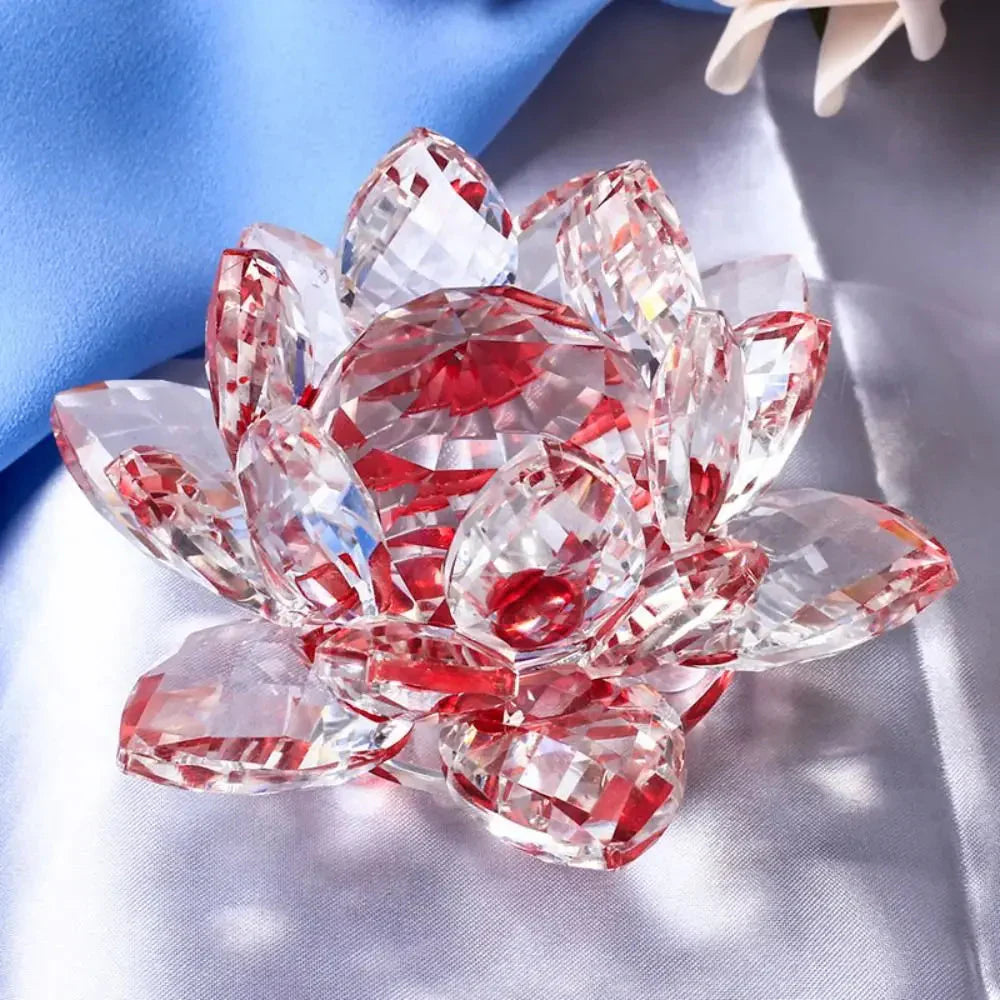 Vivolux | Kristall Lotusblume Figurine Zuhause Hochzeit Dekoration Glas Kunstsammlung Briefbeschwerer Büro Tisch Ornamente Souvenir Geschenke