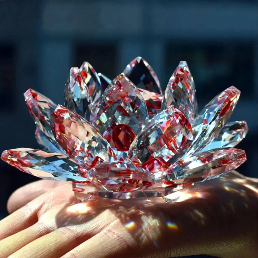 Vivolux | Kristall Lotusblume Figurine Zuhause Hochzeit Dekoration Glas Kunstsammlung Briefbeschwerer Büro Tisch Ornamente Souvenir Geschenke