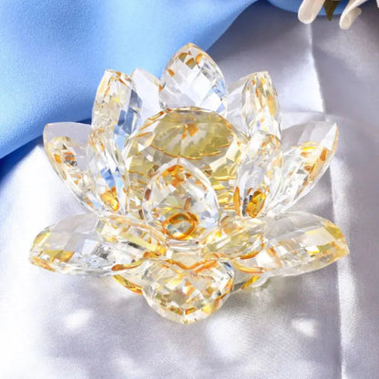 Vivolux | Kristall Lotusblume Figurine Zuhause Hochzeit Dekoration Glas Kunstsammlung Briefbeschwerer Büro Tisch Ornamente Souvenir Geschenke